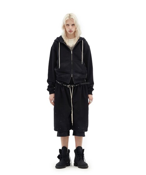 CIAOPANIC（チャオパニック）の「【DEFGARMENTS/デフガーメンツ】PAINTING BRUSHED BURMUDA SHORTS（その他パンツ・レディース・グレー/ブラック・LARGE/SMALL）」の5枚目の写真