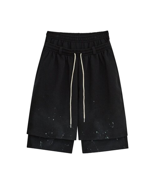 CIAOPANIC（チャオパニック）の「【DEFGARMENTS/デフガーメンツ】PAINTING BRUSHED BURMUDA SHORTS（その他パンツ・レディース・グレー/ブラック・LARGE/SMALL）」の7枚目の写真