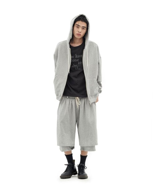 CIAOPANIC（チャオパニック）の「【DEFGARMENTS/デフガーメンツ】PAINTING BRUSHED BURMUDA SHORTS（その他パンツ・レディース・グレー/ブラック・LARGE/SMALL）」の9枚目の写真