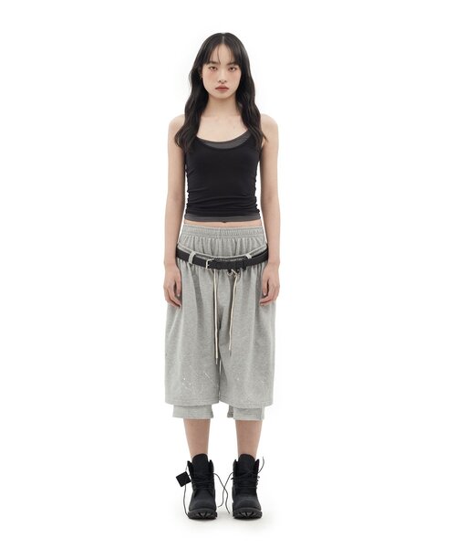 CIAOPANIC（チャオパニック）の「【DEFGARMENTS/デフガーメンツ】PAINTING BRUSHED BURMUDA SHORTS（その他パンツ・レディース・グレー/ブラック・LARGE/SMALL）」の10枚目の写真