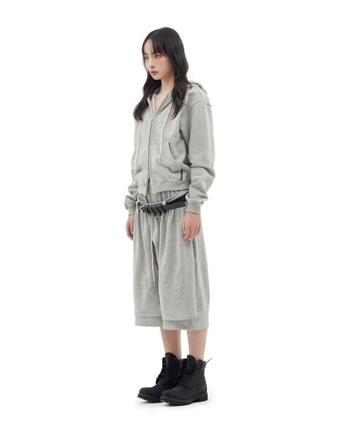CIAOPANIC（チャオパニック）の「【DEFGARMENTS/デフガーメンツ】PAINTING BRUSHED BURMUDA SHORTS（その他パンツ・レディース・グレー/ブラック・LARGE/SMALL）」の12枚目の写真
