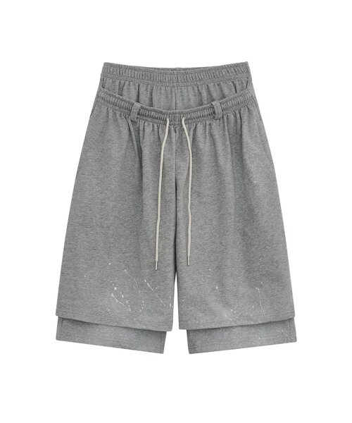 CIAOPANIC（チャオパニック）の「【DEFGARMENTS/デフガーメンツ】PAINTING BRUSHED BURMUDA SHORTS（その他パンツ・レディース・グレー/ブラック・LARGE/SMALL）」の14枚目の写真
