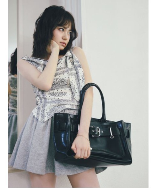 LILY BROWN(リリーブラウン)の「フロントベルトトートバッグ(トートバッグ・レディース・ブラウン/イエロー/ブラック・F)」の8枚目の写真