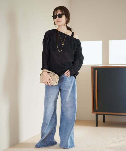plage（プラージュ）の「《追加》REMAKE WIDE DENIM パンツ（デニムパンツ・レディース・ライトブルー・34/36/38）」の2枚目の写真