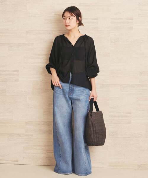 plage（プラージュ）の「《追加》REMAKE WIDE DENIM パンツ（デニムパンツ・レディース・ライトブルー・34/36/38）」の4枚目の写真