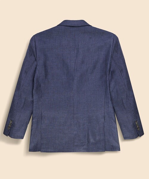 BROOKS BROTHERS(ブルックスブラザーズ)の「アイリッシュリネン ハウンドトゥース シングル2釦アンコンジャケット Classic(テーラードジャケット・メンズ・ネイビー/ブラウン・38SHT/39SHT/42SHT/40SHT)」の3枚目の写真