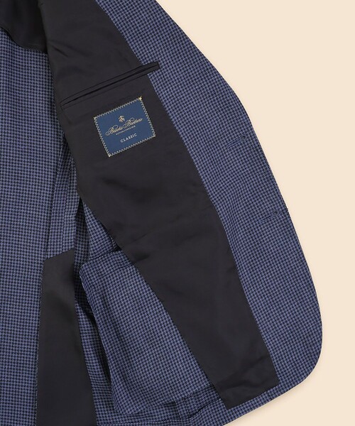 BROOKS BROTHERS(ブルックスブラザーズ)の「アイリッシュリネン ハウンドトゥース シングル2釦アンコンジャケット Classic(テーラードジャケット・メンズ・ネイビー/ブラウン・38SHT/39SHT/42SHT/40SHT)」の7枚目の写真