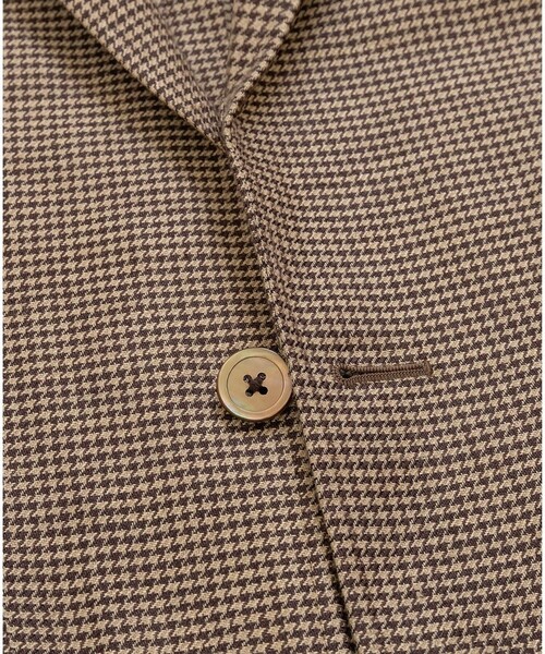 BROOKS BROTHERS(ブルックスブラザーズ)の「アイリッシュリネン ハウンドトゥース シングル2釦アンコンジャケット Classic(テーラードジャケット・メンズ・ネイビー/ブラウン・38SHT/39SHT/42SHT/40SHT)」の10枚目の写真