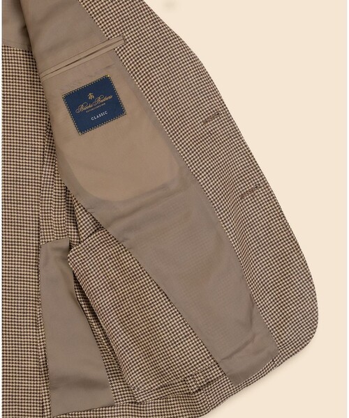 BROOKS BROTHERS(ブルックスブラザーズ)の「アイリッシュリネン ハウンドトゥース シングル2釦アンコンジャケット Classic(テーラードジャケット・メンズ・ネイビー/ブラウン・38SHT/39SHT/42SHT/40SHT)」の12枚目の写真
