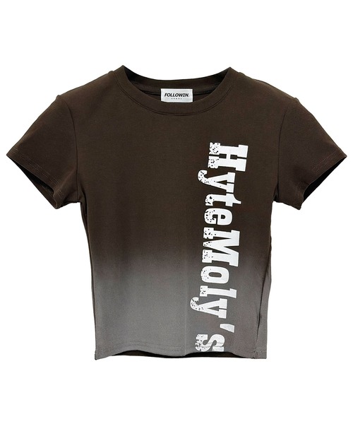 FOLLOWIN(フォロウィン)の「ヴィンテージロゴコンパクトTシャツ(Tシャツ/カットソー・レディース・ブラウン/ブラック/ホワイト・FREE)」の4枚目の写真
