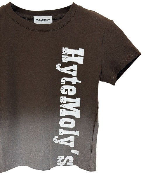 FOLLOWIN(フォロウィン)の「ヴィンテージロゴコンパクトTシャツ(Tシャツ/カットソー・レディース・ブラウン/ブラック/ホワイト・FREE)」の5枚目の写真