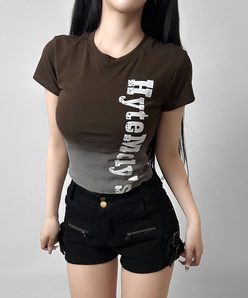 FOLLOWIN(フォロウィン)の「ヴィンテージロゴコンパクトTシャツ(Tシャツ/カットソー・レディース・ブラウン/ブラック/ホワイト・FREE)」の15枚目の写真