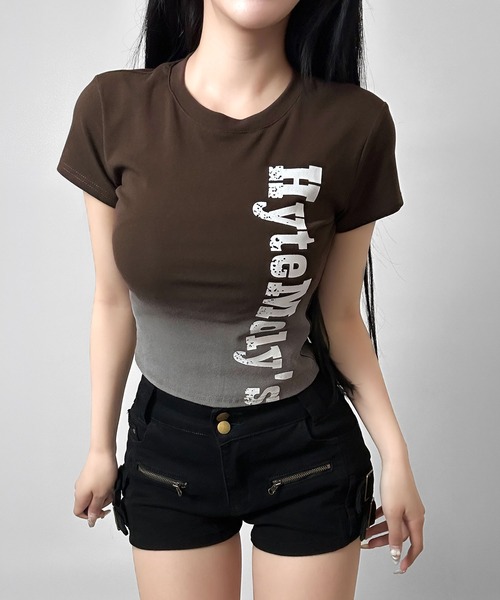 FOLLOWIN(フォロウィン)の「ヴィンテージロゴコンパクトTシャツ(Tシャツ/カットソー・レディース・ブラウン/ブラック/ホワイト・FREE)」の16枚目の写真