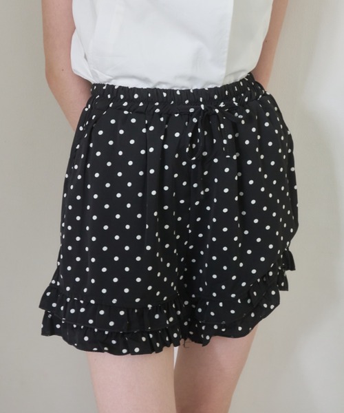 Birthday room（バースデイルーム）の「フリルドットショートパンツ/Frilled polka dot shorts（その他パンツ・レディース・ブラック/ホワイト・FREE）」の15枚目の写真