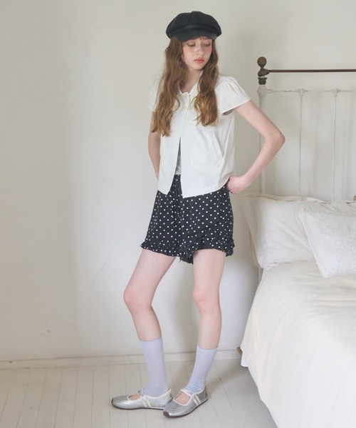 Birthday room（バースデイルーム）の「フリルドットショートパンツ/Frilled polka dot shorts（その他パンツ・レディース・ブラック/ホワイト・FREE）」の22枚目の写真