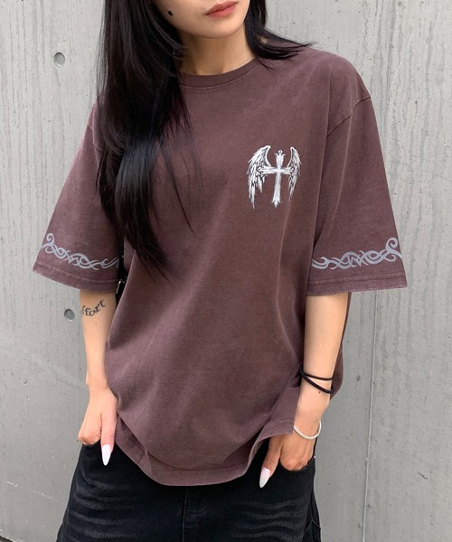 lilful(リルフル)の「【26年春夏新作】ヴィンテージ加工 エンジェルクロス リフレクタープリントTシャツ(Tシャツ/カットソー・メンズ・ブラウン/ブラック/ブルー・M/L)」の10枚目の写真