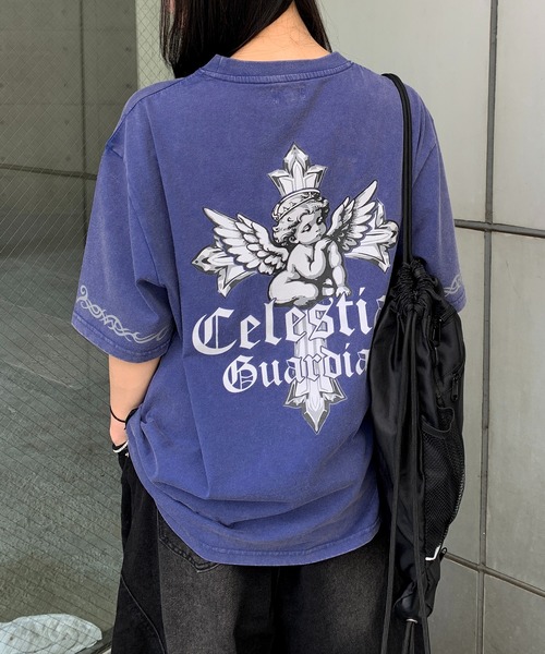 lilful(リルフル)の「【26年春夏新作】ヴィンテージ加工 エンジェルクロス リフレクタープリントTシャツ(Tシャツ/カットソー・メンズ・ブラウン/ブラック/ブルー・M/L)」の13枚目の写真