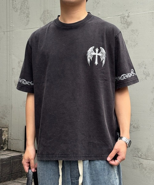 lilful(リルフル)の「【26年春夏新作】ヴィンテージ加工 エンジェルクロス リフレクタープリントTシャツ(Tシャツ/カットソー・メンズ・ブラウン/ブラック/ブルー・M/L)」の22枚目の写真