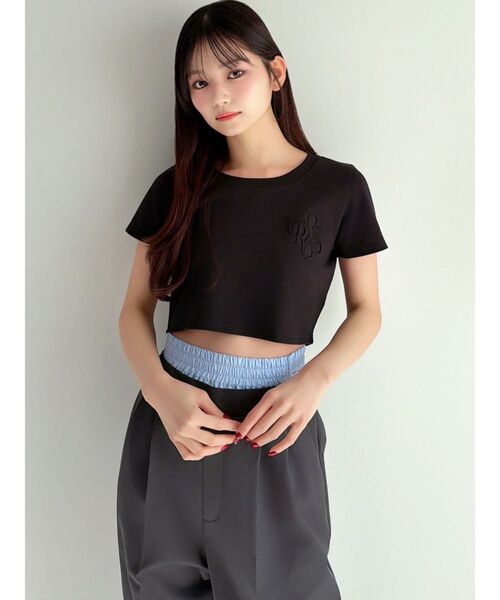 RESEXXY(リゼクシー)の「エンボスロゴクロップドTシャツ(Tシャツ/カットソー・レディース・ミント/ブラック/ホワイト・FREE)」の20枚目の写真