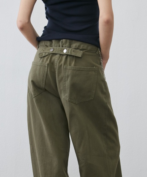 Rohwel（ローウェル）の「Back Belt Wide Pants / バックベルトワイドパンツ（チノパンツ・レディース・ベージュ/カーキ・MEDIUM/SMALL）」の16枚目の写真