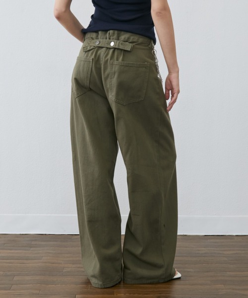 Rohwel（ローウェル）の「Back Belt Wide Pants / バックベルトワイドパンツ（チノパンツ・レディース・ベージュ/カーキ・MEDIUM/SMALL）」の17枚目の写真