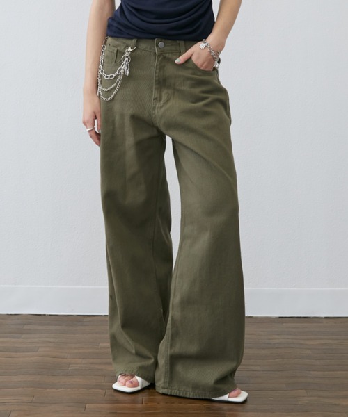 Rohwel（ローウェル）の「Back Belt Wide Pants / バックベルトワイドパンツ（チノパンツ・レディース・ベージュ/カーキ・MEDIUM/SMALL）」の10枚目の写真
