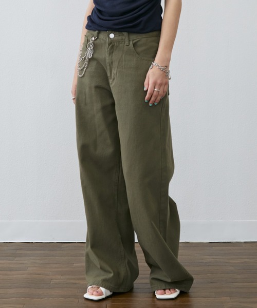 Rohwel（ローウェル）の「Back Belt Wide Pants / バックベルトワイドパンツ（チノパンツ・レディース・ベージュ/カーキ・MEDIUM/SMALL）」の11枚目の写真