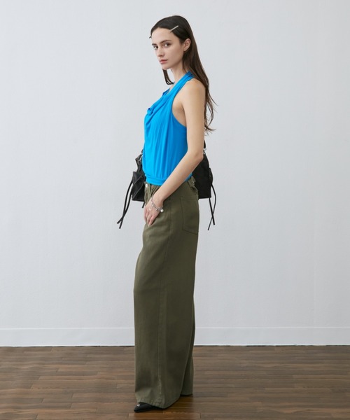 Rohwel（ローウェル）の「Back Belt Wide Pants / バックベルトワイドパンツ（チノパンツ・レディース・ベージュ/カーキ・MEDIUM/SMALL）」の7枚目の写真