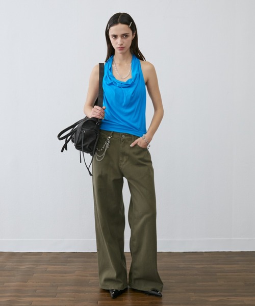 Rohwel（ローウェル）の「Back Belt Wide Pants / バックベルトワイドパンツ（チノパンツ・レディース・ベージュ/カーキ・MEDIUM/SMALL）」の6枚目の写真