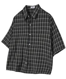 HUKE（ヒューク）の「ザシティチェック 半袖シャツ (チャコールブラック)（シャツ/ブラウス）」
