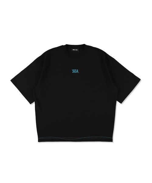 WIND AND SEA（ウィンダンシー）の「WAVE BLUE STITCH TEE（Tシャツ/カットソー・メンズ・ブラック/ホワイト/ブルー・LARGE/MEDIUM）」の3枚目の写真