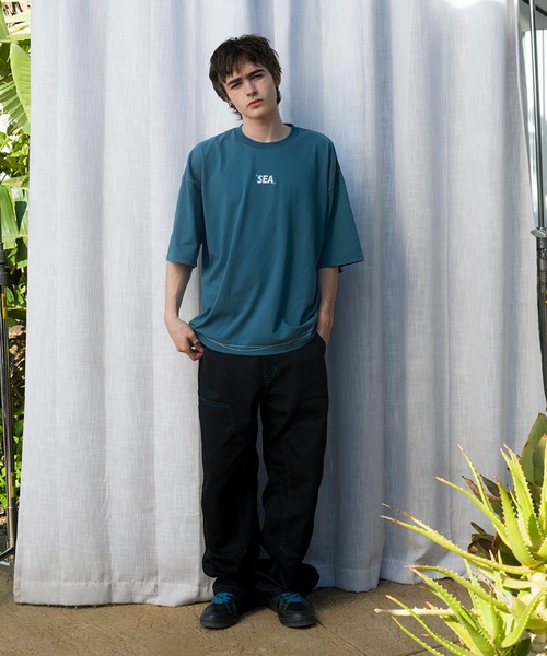 WIND AND SEA（ウィンダンシー）の「WAVE BLUE STITCH TEE（Tシャツ/カットソー・メンズ・ブラック/ホワイト/ブルー・LARGE/MEDIUM）」の4枚目の写真
