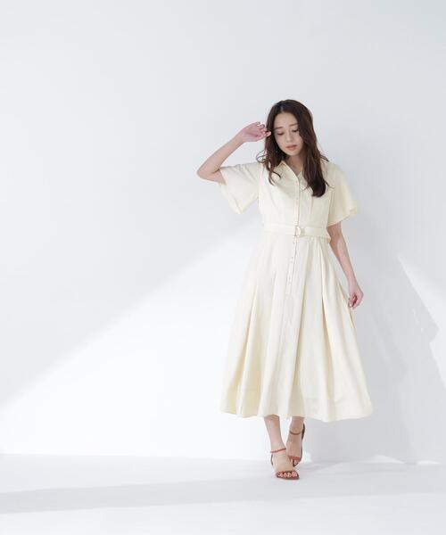 NATURAL BEAUTY BASIC(ナチュラルビューティーベーシック)の「追加生産【ちょうど、いい服】“初めまして”がうまくいく好印象ワンピース(ワンピース・レディース・イエロー/ブルー/ネイビー・SMALL/MEDIUM/LARGE/P/S)」の6枚目の写真