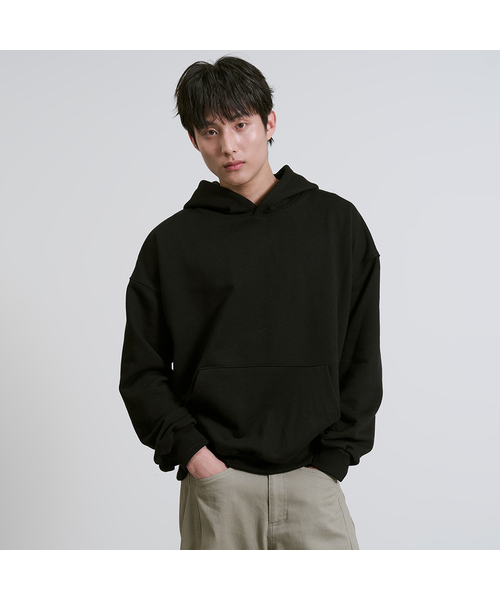 OWSA(オウサ)の「ベーシック無地フードスウェットシャツ6色(スウェット・メンズ・ブラック/ネイビー/ブルー/グレー/ワイン/チャコール・MEDIUM/LARGE/X-LARGE)」の2枚目の写真