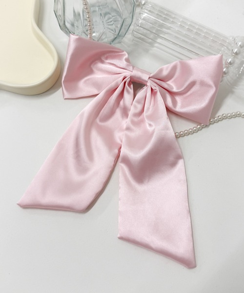 WEGO（ウィゴー）の「WEGO/サテンBIGリボンバレッタ（バレッタ/ヘアクリップ・レディース・ブラック/ホワイト/ピンク/レッド/その他2/その他1・FREE）」の4枚目の写真