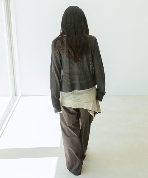 SENSE OF PLACE by URBAN RESEARCH(センスオブプレイスバイアーバンリサーチ)の「『洗濯可』UVケアシアーリブカーディガン(カーディガン/ボレロ・レディース・オレンジ/ネイビー/ベージュ/チャコールグレー・ONE)」の9枚目の写真