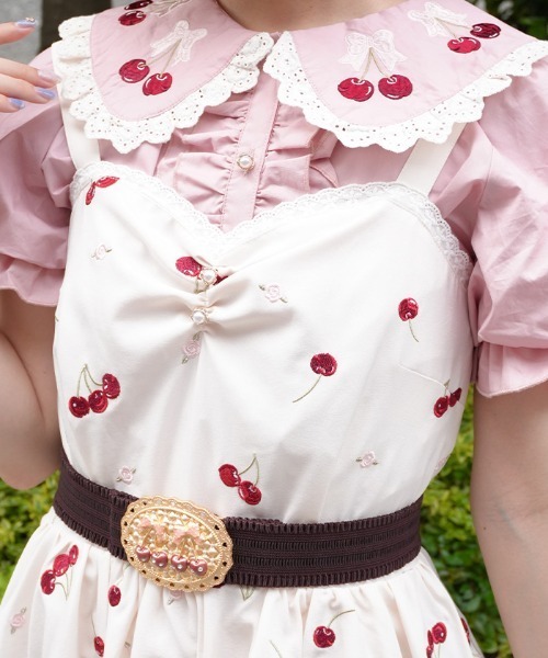 axes femme POETIQUE（アクシーズファムポエティック）の「チェリー×ローズ刺繍ＪＳＫ（ワンピース・レディース・ブラック/キナリ/ピンク・MEDIUM）」の11枚目の写真