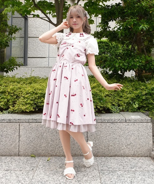 axes femme POETIQUE（アクシーズファムポエティック）の「チェリー×ローズ刺繍ＪＳＫ（ワンピース・レディース・ブラック/キナリ/ピンク・MEDIUM）」の15枚目の写真