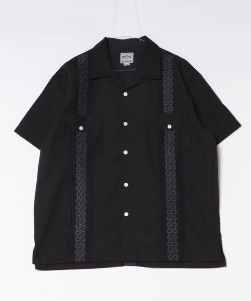 HOUSTON(ヒューストン)の「HOUSTON キューバシャツ(BOTANICAL)(シャツ/ブラウス・メンズ・ブルー/オフホワイト/ブラック・MEDIUM/X-LARGE/XX-LARGE/LARGE)」の7枚目の写真