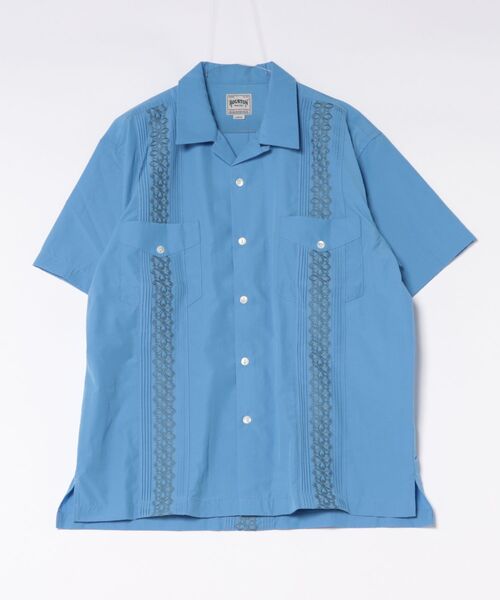 HOUSTON(ヒューストン)の「HOUSTON キューバシャツ(BOTANICAL)(シャツ/ブラウス・メンズ・ブルー/オフホワイト/ブラック・MEDIUM/X-LARGE/XX-LARGE/LARGE)」の8枚目の写真