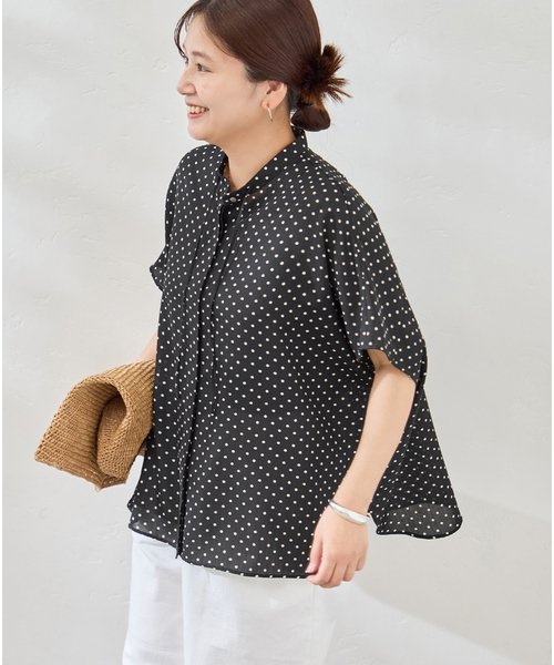 JOURNAL STANDARD(ジャーナルスタンダード)の「《追加》ポンチョ ブラウス(シャツ/ブラウス・レディース・ブラック系その他/ホワイト/スミクロ・FREE)」の10枚目の写真