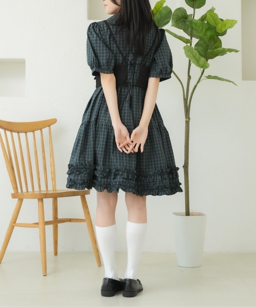 kutir(クティール)の「【マルチウェイ】ティアードフリルミニワンピース(シャツワンピース・レディース・アイボリー/グレー/ピンク/ネイビー/ベージュ/ブラック/ライトブルー/グリーン・FREE)」の9枚目の写真