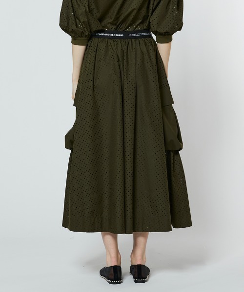 DOUBLE STANDARD CLOTHING（ダブルスタンダードクロージング）の「タイプライター フレアスカート（スカート・レディース・ブラック/カーキ・36/38）」の8枚目の写真