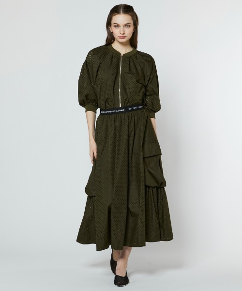 DOUBLE STANDARD CLOTHING（ダブルスタンダードクロージング）の「タイプライター フレアスカート（スカート・レディース・ブラック/カーキ・36/38）」の13枚目の写真
