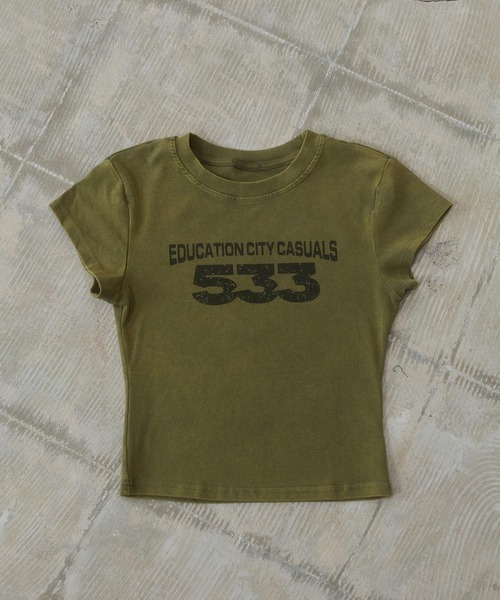 d.i.a.(ダイヤ)の「ピグメントナンバーTシャツ(Tシャツ/カットソー・レディース・グリーン/ブラック/ブルー・FREE)」の8枚目の写真