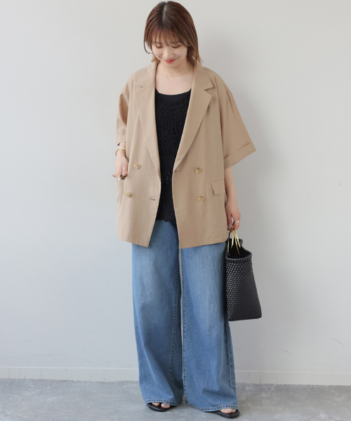 JOURNAL STANDARD relume(ジャーナルスタンダード レリューム)の「エンブロイダリークロシェ2WAYノースリーブ(ベスト・レディース・ブラック/ブラウン・FREE)」の4枚目の写真