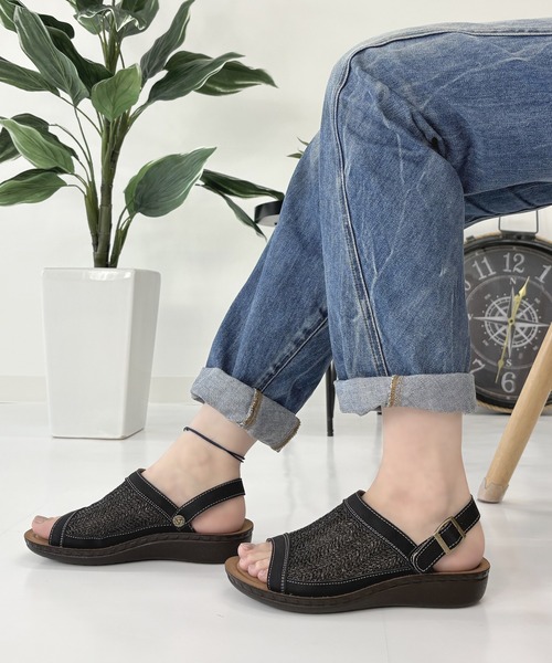 LUGG NAGG（ラグナグ）の「【Invito Gatto】【２WAY】異素材サマーサンダル【立体インソール】【コンフォート】（サンダル・レディース・ミント/ホワイト/ブラック/ベージュ・S/L/M/LL）」の7枚目の写真
