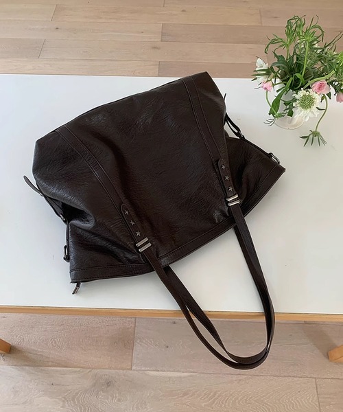 LA VORAGINE(ラ ヴォラジネ)の「レトロ PU ソフトレザー トートバッグ 2WAY 大容量(トートバッグ・レディース・C/Black・FREE)」の22枚目の写真