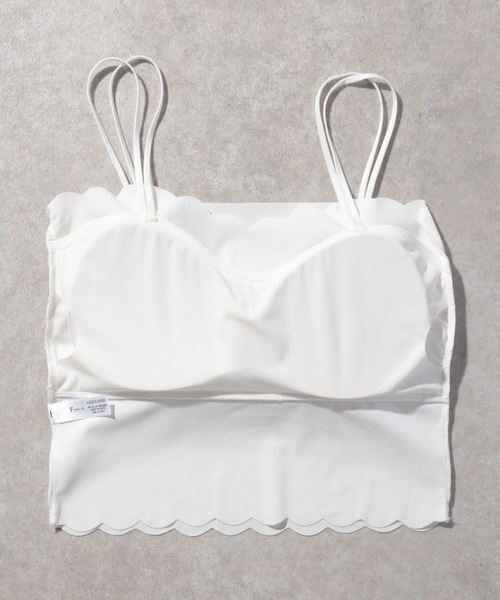 Lace Ladies(レースレディース)の「ウエーブ カット ダブルストラップ カップ付き キャミソール(キャミソール・レディース・ブラック/ホワイト・FREE)」の18枚目の写真