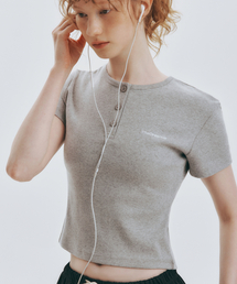 THE DREAMER（ザ・ドリーマー）の「ヒーリングコットンヘンリーネックショートスリーブTシャツメランジグレー（Tシャツ/カットソー）」